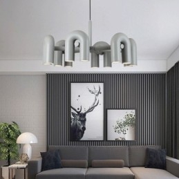 Wisząca lampa okrągła z kutego żelaza w kształcie litery U, sufitowa lampa 90 stopni obrotowy klosz