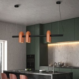 Lampa sufitowa z kutego żelaza w kształcie litery U, lampa wisząca, 90 stopni, obrotowy klosz