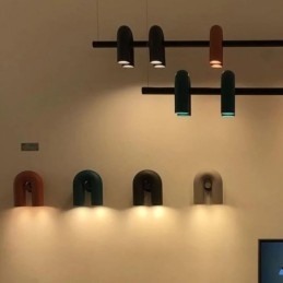 Lampa sufitowa z kutego żelaza w kształcie litery U, lampa wisząca, 90 stopni, obrotowy klosz