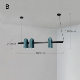 Lampa sufitowa z kutego żelaza w kształcie litery U, lampa wisząca, 90 stopni, obrotowy klosz