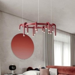 Lampa sufitowa Nowoczesna nordycka Duplex Building Okrągła lampa wisząca w kształcie litery U