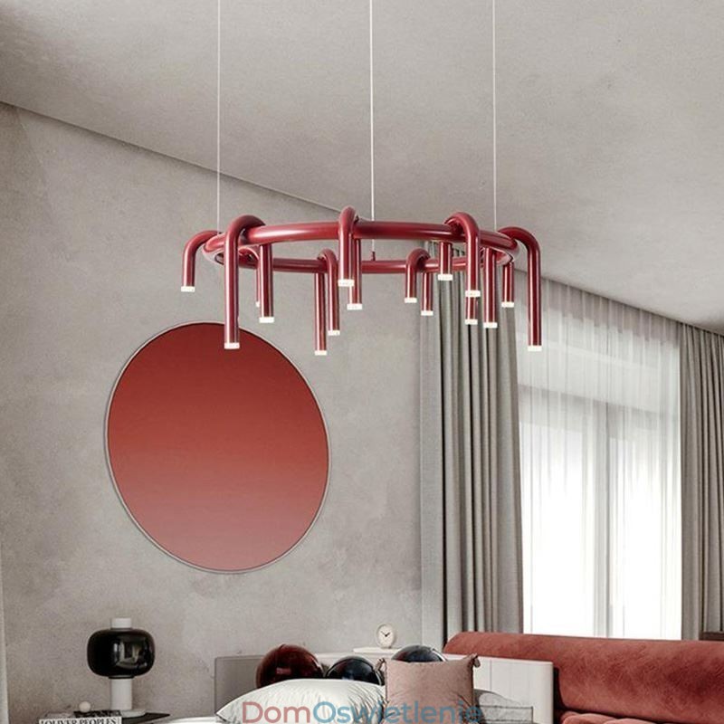Lampa sufitowa Nowoczesna nordycka Duplex Building Okrągła lampa wisząca w kształcie litery U