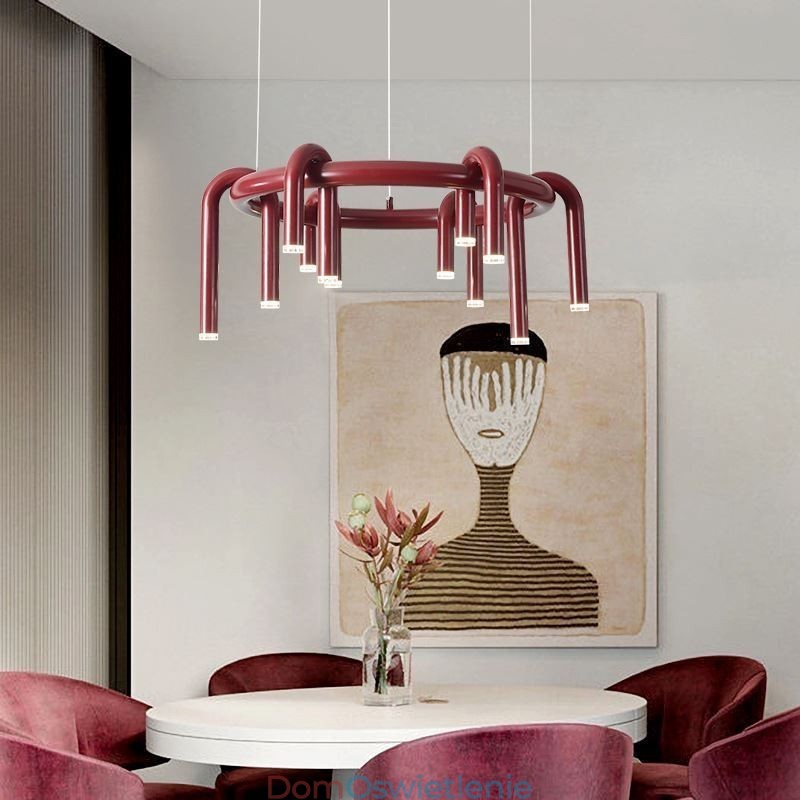Lampa sufitowa Nowoczesna nordycka Duplex Building Okrągła lampa wisząca w kształcie litery U