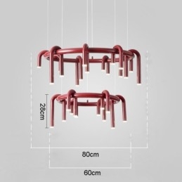 Lampa sufitowa Nowoczesna nordycka Duplex Building Okrągła lampa wisząca w kształcie litery U