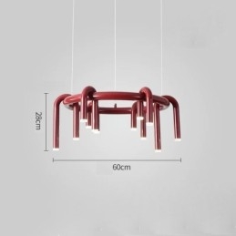 Lampa sufitowa Nowoczesna nordycka Duplex Building Okrągła lampa wisząca w kształcie litery U