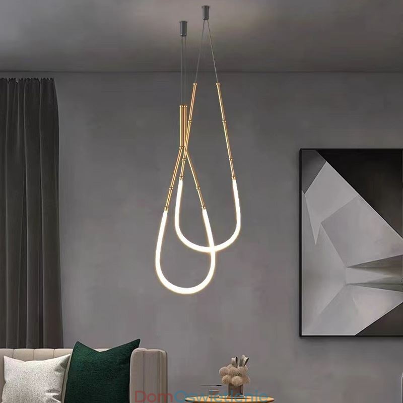 Wisząca lampa Creative Line Bamboo Sufitowa lampa czarno-złota