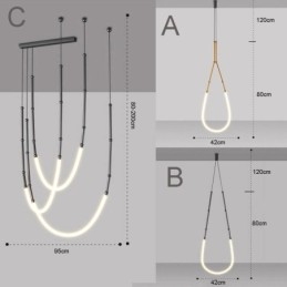 Wisząca lampa Creative Line Bamboo Sufitowa lampa czarno-złota