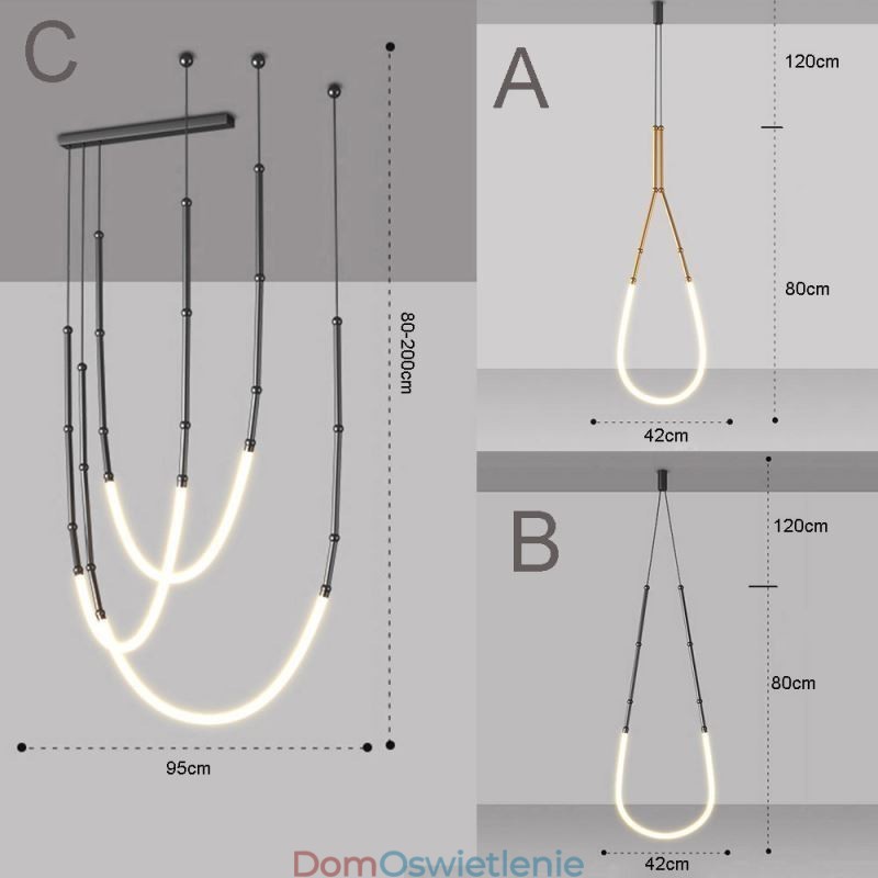 Wisząca lampa Creative Line Bamboo Sufitowa lampa czarno-złota