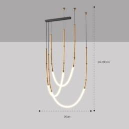 Wisząca lampa Creative Line Bamboo Sufitowa lampa czarno-złota