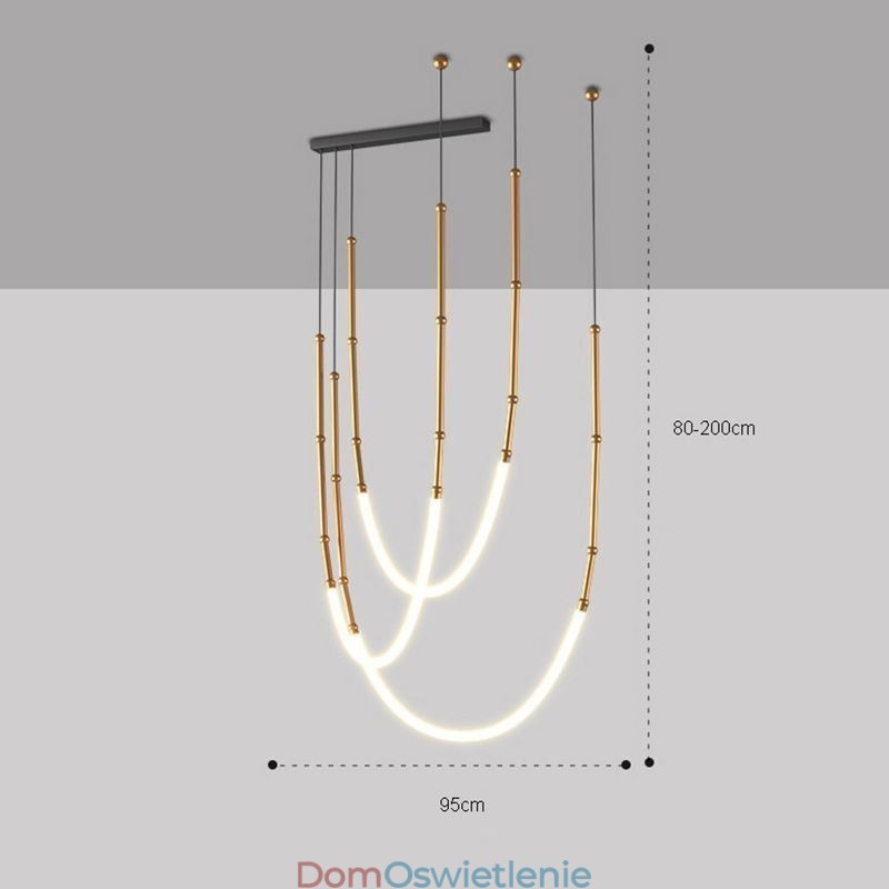 Wisząca lampa Creative Line Bamboo Sufitowa lampa czarno-złota