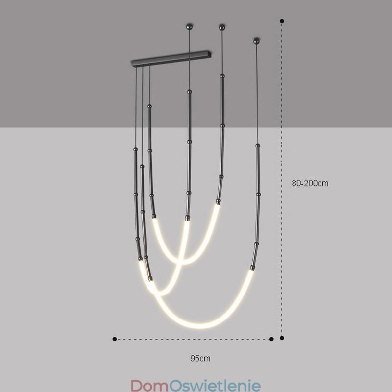 Wisząca lampa Creative Line Bamboo Sufitowa lampa czarno-złota