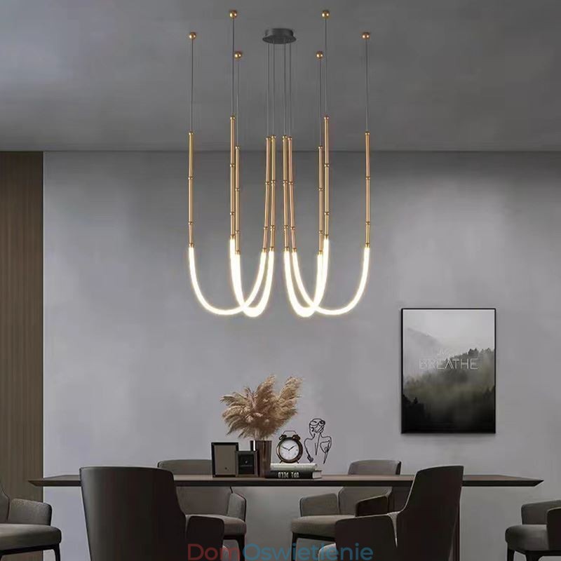 Lampa sufitowa Creative Line Bamboo Wisząca lampa Czarno-złota