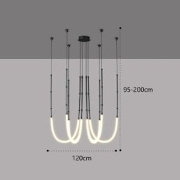 Lampa sufitowa Creative Line Bamboo Wisząca lampa Czarno-złota