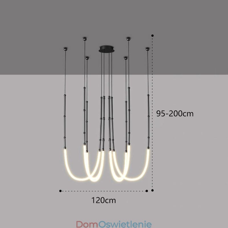 Lampa sufitowa Creative Line Bamboo Wisząca lampa Czarno-złota