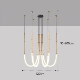 Lampa sufitowa Creative Line Bamboo Wisząca lampa Czarno-złota