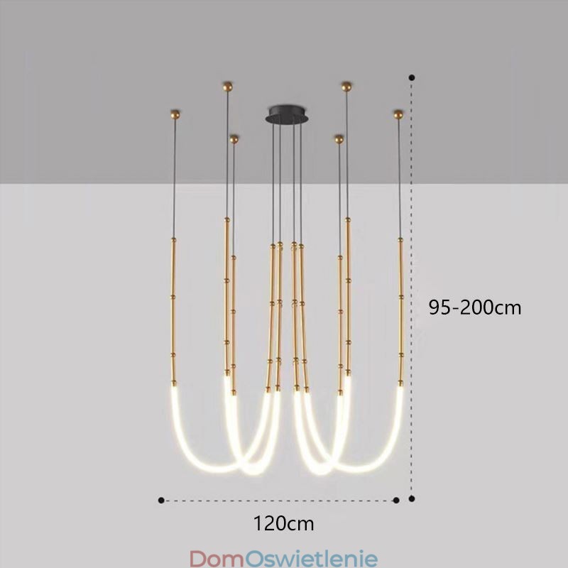 Lampa sufitowa Creative Line Bamboo Wisząca lampa Czarno-złota