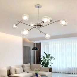 Szklana lampa wisząca w europejskim stylu, prosta magiczna fasola, lampa sufitowa