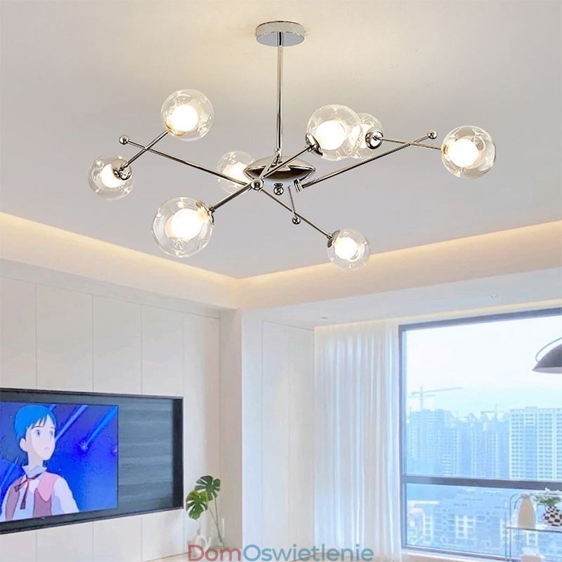 Szklana lampa wisząca w europejskim stylu, prosta magiczna fasola, lampa sufitowa