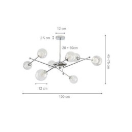 Szklana lampa wisząca w europejskim stylu, prosta magiczna fasola, lampa sufitowa
