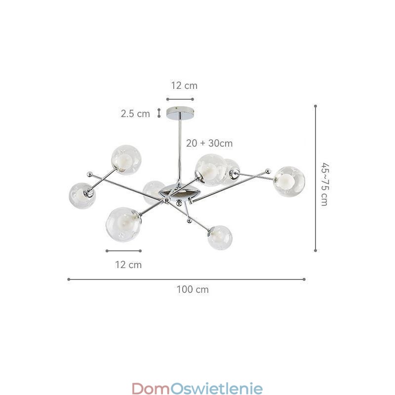 Szklana lampa wisząca w europejskim stylu, prosta magiczna fasola, lampa sufitowa