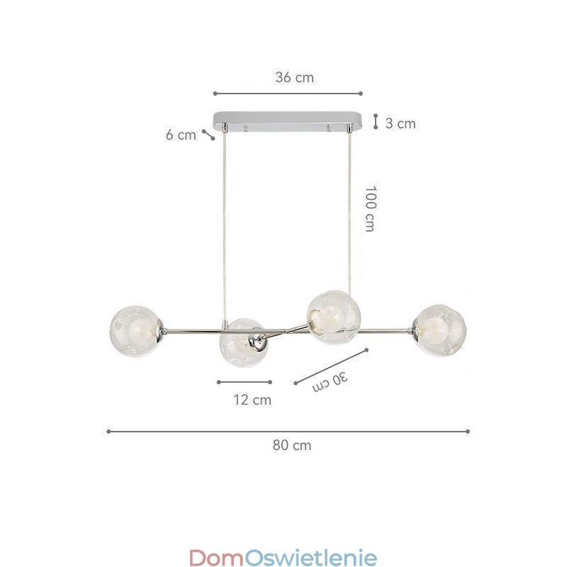 Szklana lampa wisząca europejska magiczna fasolka lampa wisząca 4 światła