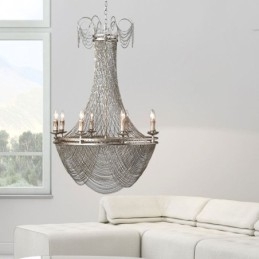 Aluminiowy łańcuch wiszący lampa kreatywne światło luksusowy frędzel dekoracyjne światło złoto srebro