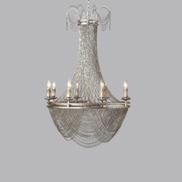 Aluminiowy łańcuch wiszący lampa kreatywne światło luksusowy frędzel dekoracyjne światło złoto srebro