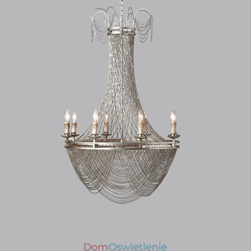 Aluminiowy łańcuch wiszący lampa kreatywne światło luksusowy frędzel dekoracyjne światło złoto srebro