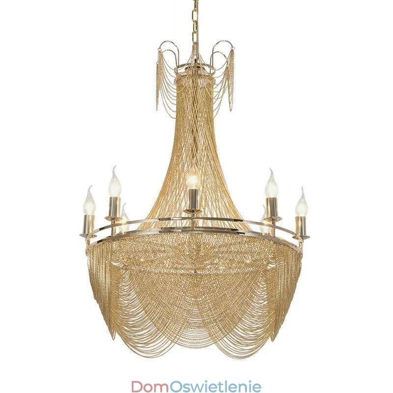 Aluminiowy łańcuch wiszący lampa kreatywne światło luksusowy frędzel dekoracyjne światło złoto srebro