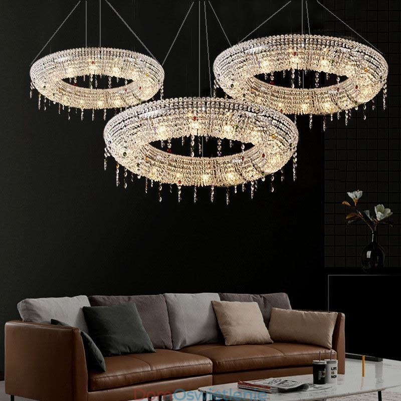 Kryształowa lampa wisząca Nowoczesne światło Luksusowa lampa sufitowa
