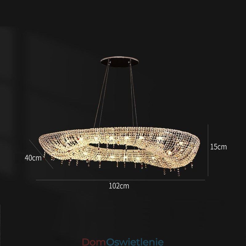 Kryształowa lampa wisząca Nowoczesna luksusowa owalna lampa sufitowa