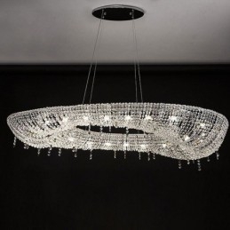 Kryształowa lampa wisząca Nowoczesna luksusowa owalna lampa sufitowa