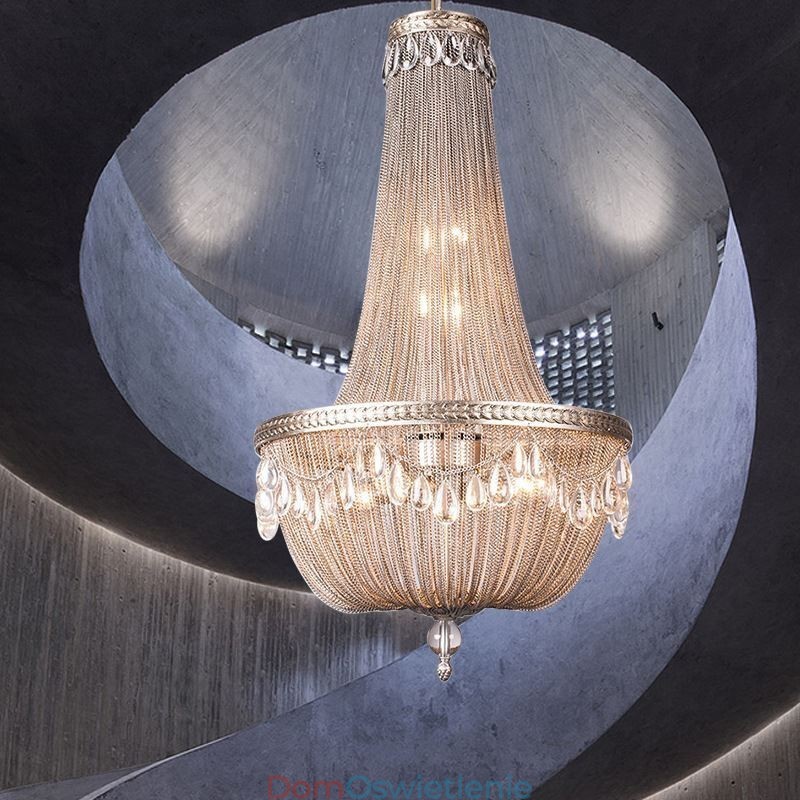Wisząca lampa z frędzlami Retro American Duplex Aluminium Łańcuch Lampa sufitowa