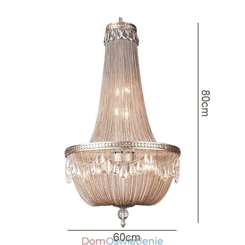 Wisząca lampa z frędzlami Retro American Duplex Aluminium Łańcuch Lampa sufitowa