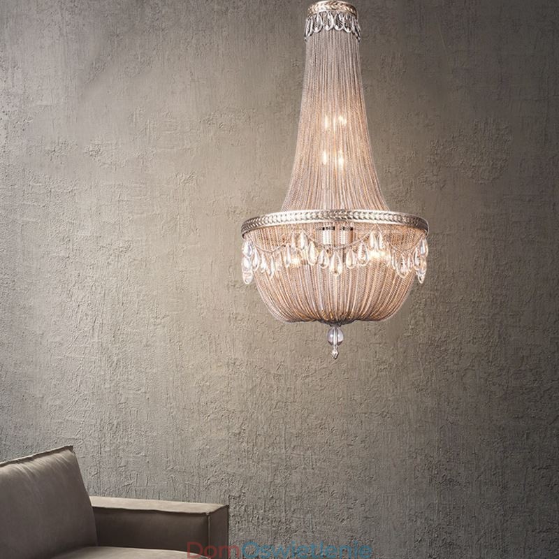 Wisząca lampa z frędzlami Retro American Duplex Aluminium Łańcuch Lampa sufitowa