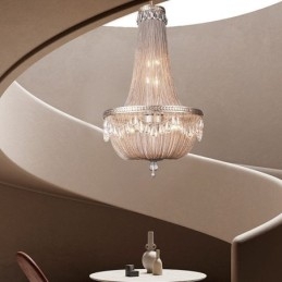 Wisząca lampa z frędzlami Retro American Duplex Aluminium Łańcuch Lampa sufitowa