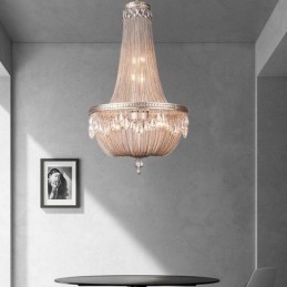 Wisząca lampa z frędzlami Retro American Duplex Aluminium Łańcuch Lampa sufitowa