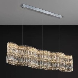 Długa kryształowa lampa wisząca luksusowa dekoracja sufitowa