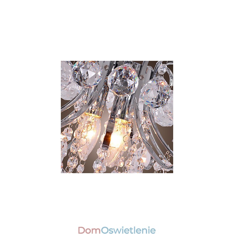 Nowoczesny współczesny kryształowy mini styl galwanizowany metalowy żyrandol montowany na płasko