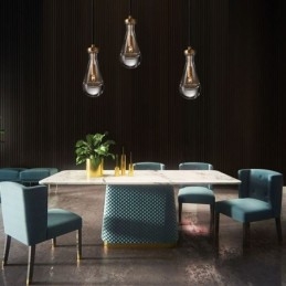Wisząca lampa w kształcie kropli wody, nowoczesna minimalistyczna lampa sufitowa z miedzi