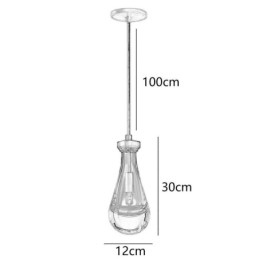 Wisząca lampa w kształcie kropli wody, nowoczesna minimalistyczna lampa sufitowa z miedzi