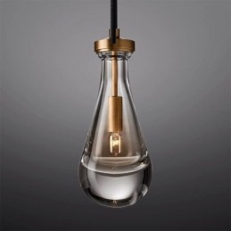 Wisząca lampa w kształcie kropli wody, nowoczesna minimalistyczna lampa sufitowa z miedzi