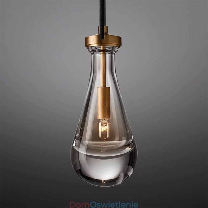 Wisząca lampa w kształcie kropli wody, nowoczesna minimalistyczna lampa sufitowa z miedzi