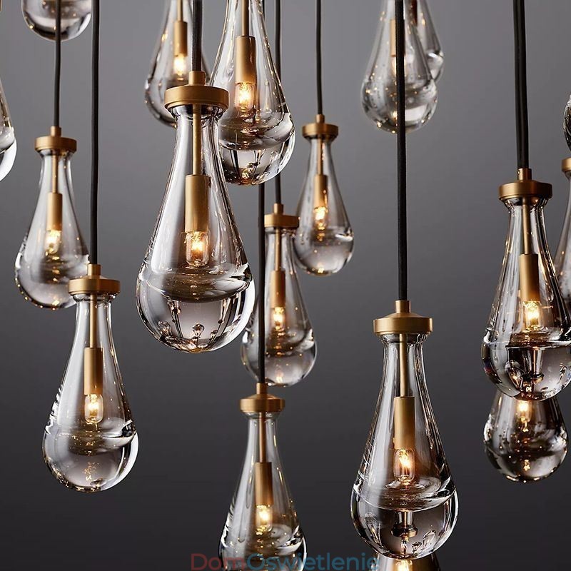 Wisząca lampa w kształcie kropli wody, nowoczesna minimalistyczna lampa sufitowa z miedzi