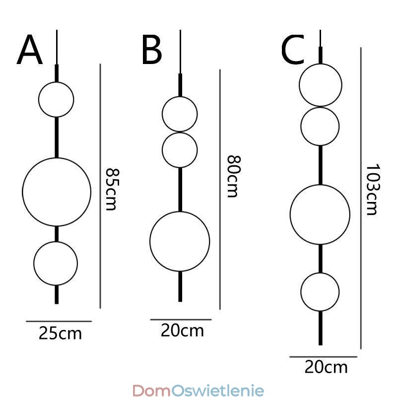 Wisząca lampa Nowoczesna minimalistyczna magiczna fasolka Molecule Ceiling Light