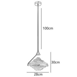 Wisząca lampa Nowoczesna minimalistyczna kute żelazo Szkło lawowe Lampa sufitowa