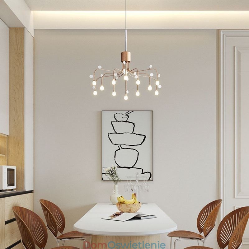 Wisząca lampa Nordic Creative Natural White, sufitowa, 14 świateł
