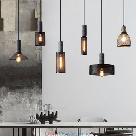 Czarna lampa wisząca Cement Grid Light Country Retro sufitowa lampa Czarna lampa wisząca Cement Grid Light Country Retro sufitowa lampa