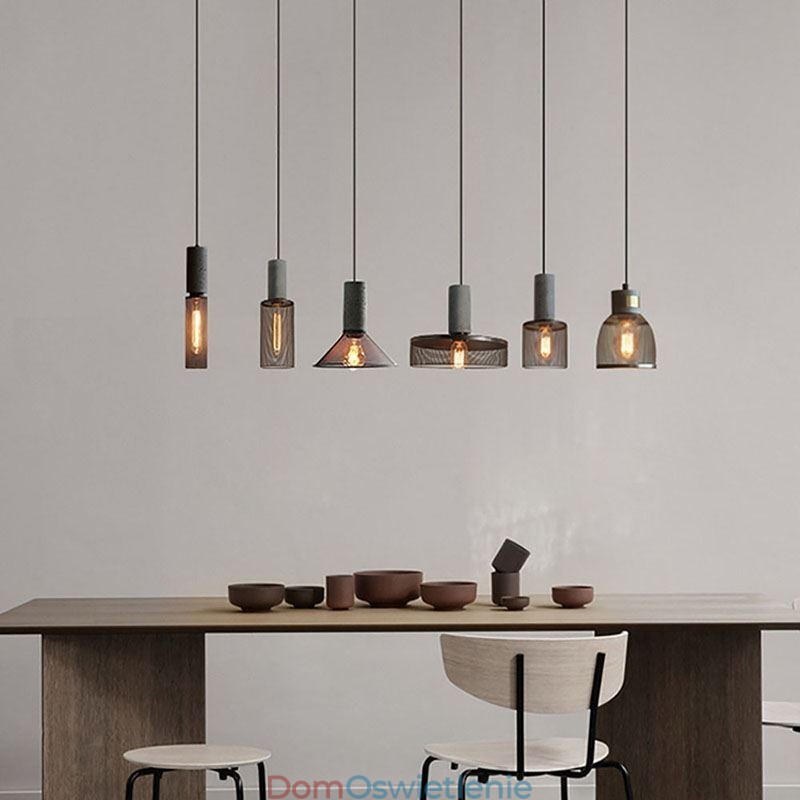 Czarna lampa wisząca Cement Grid Light Country Retro sufitowa lampa