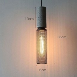 Czarna lampa wisząca Cement Grid Light Country Retro sufitowa lampa